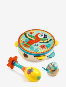 Set of 3 instruments: Tambourine, maracas, castanet - musikinstrument - orange