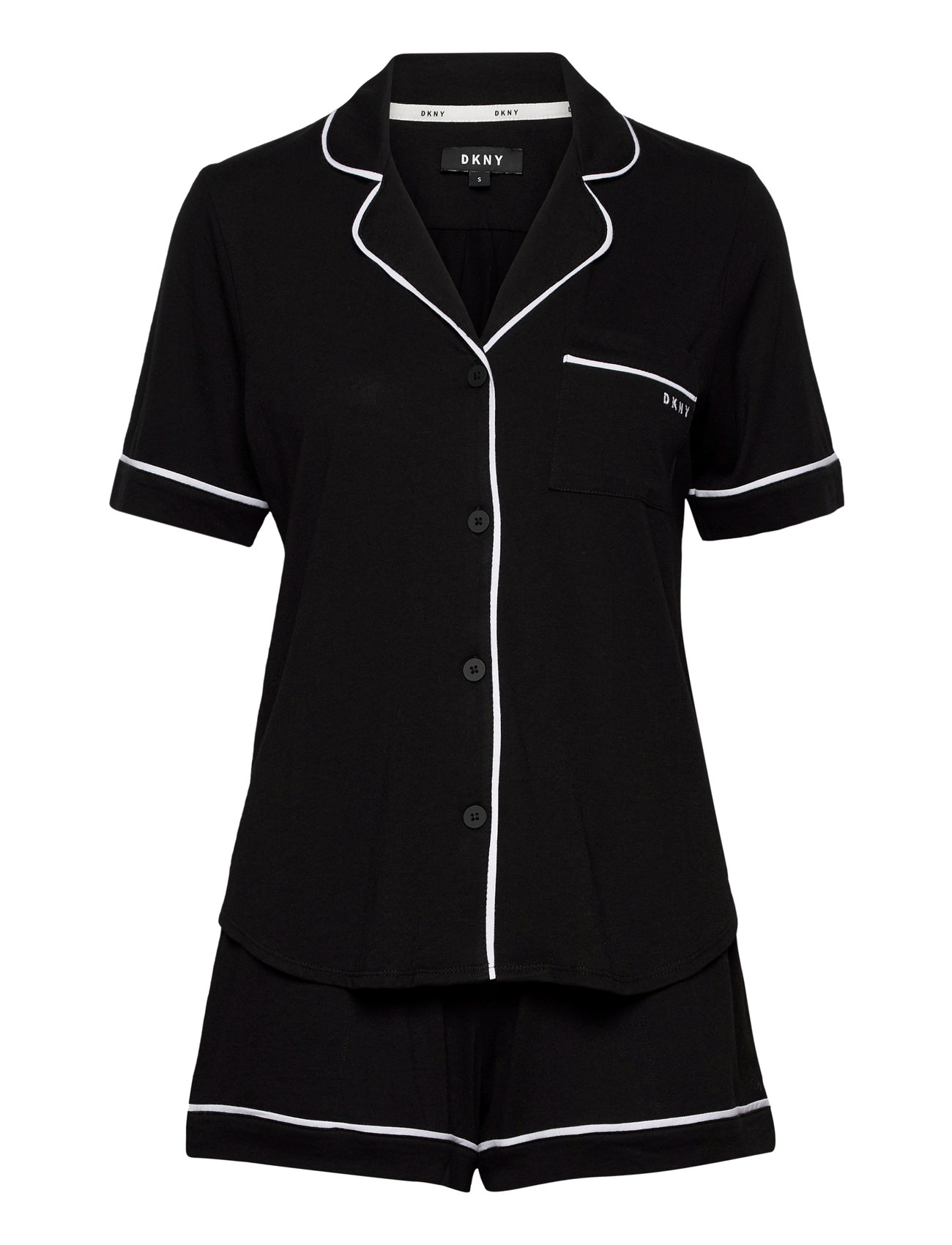 DKNY Homewear - DKNY NEW SIGNATURE S/S TOP & BOXER PJ - pyjama's - black - 0