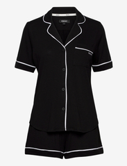 DKNY NEW SIGNATURE S/S TOP & BOXER PJ - BLACK
