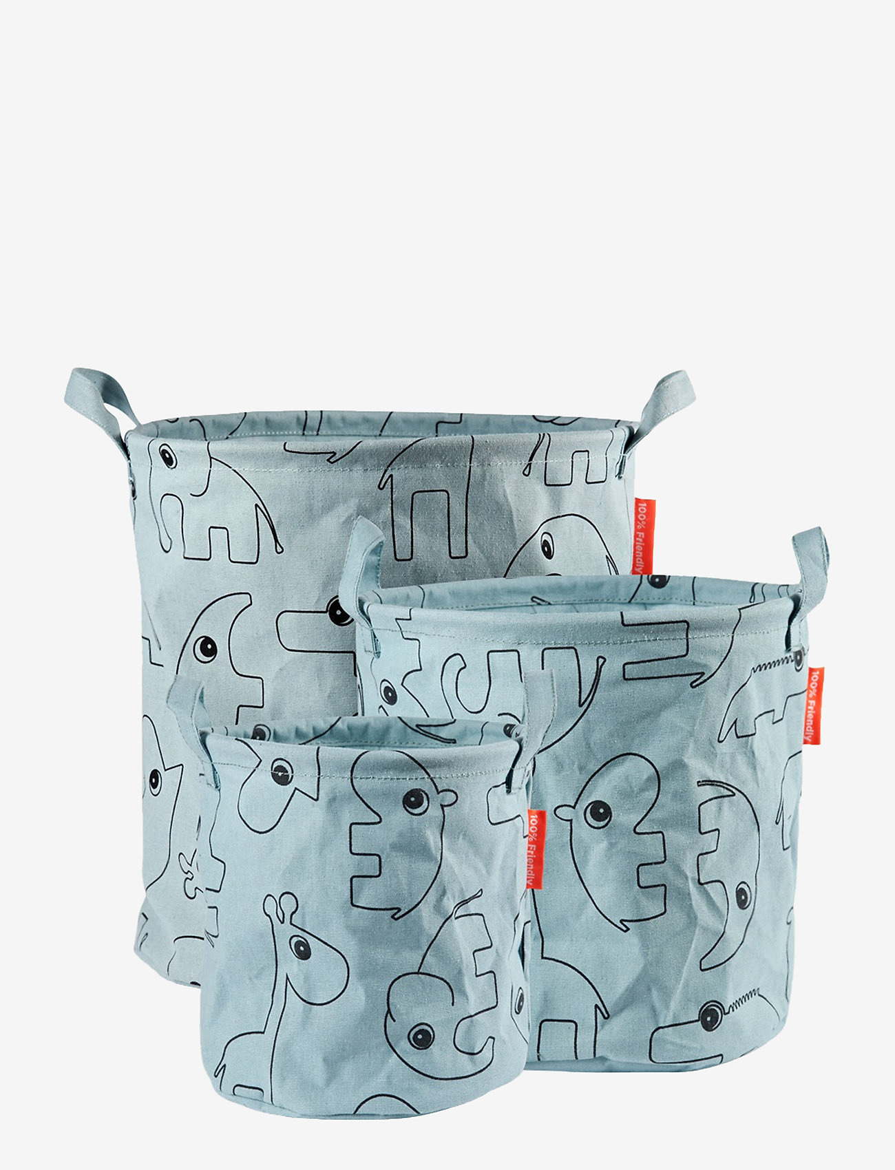 blue storage baskets