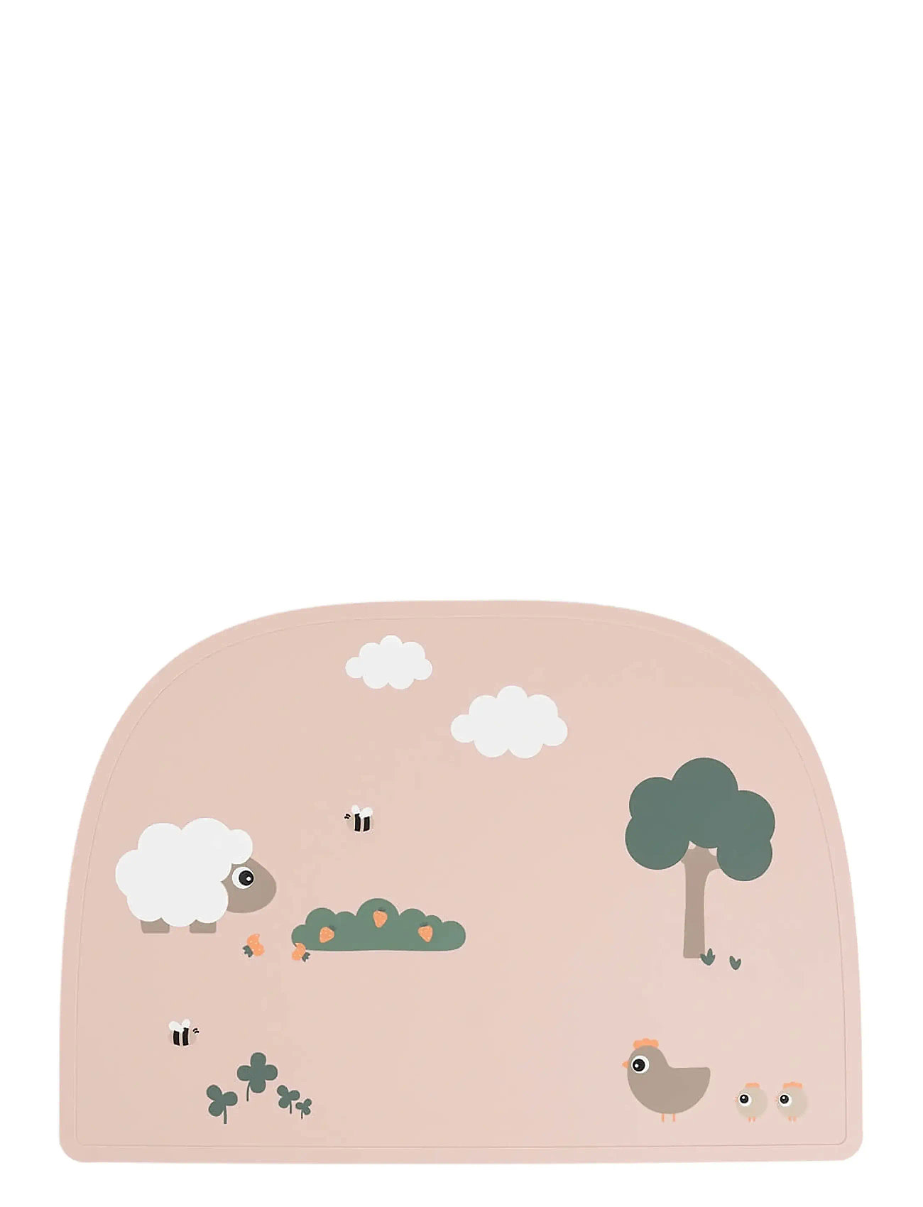 Done by Deer Silicone Placemat Tiny Farm Powder, 38X 26.5 cm, Pink, Baby Feeding > Baby Placemats, Børn