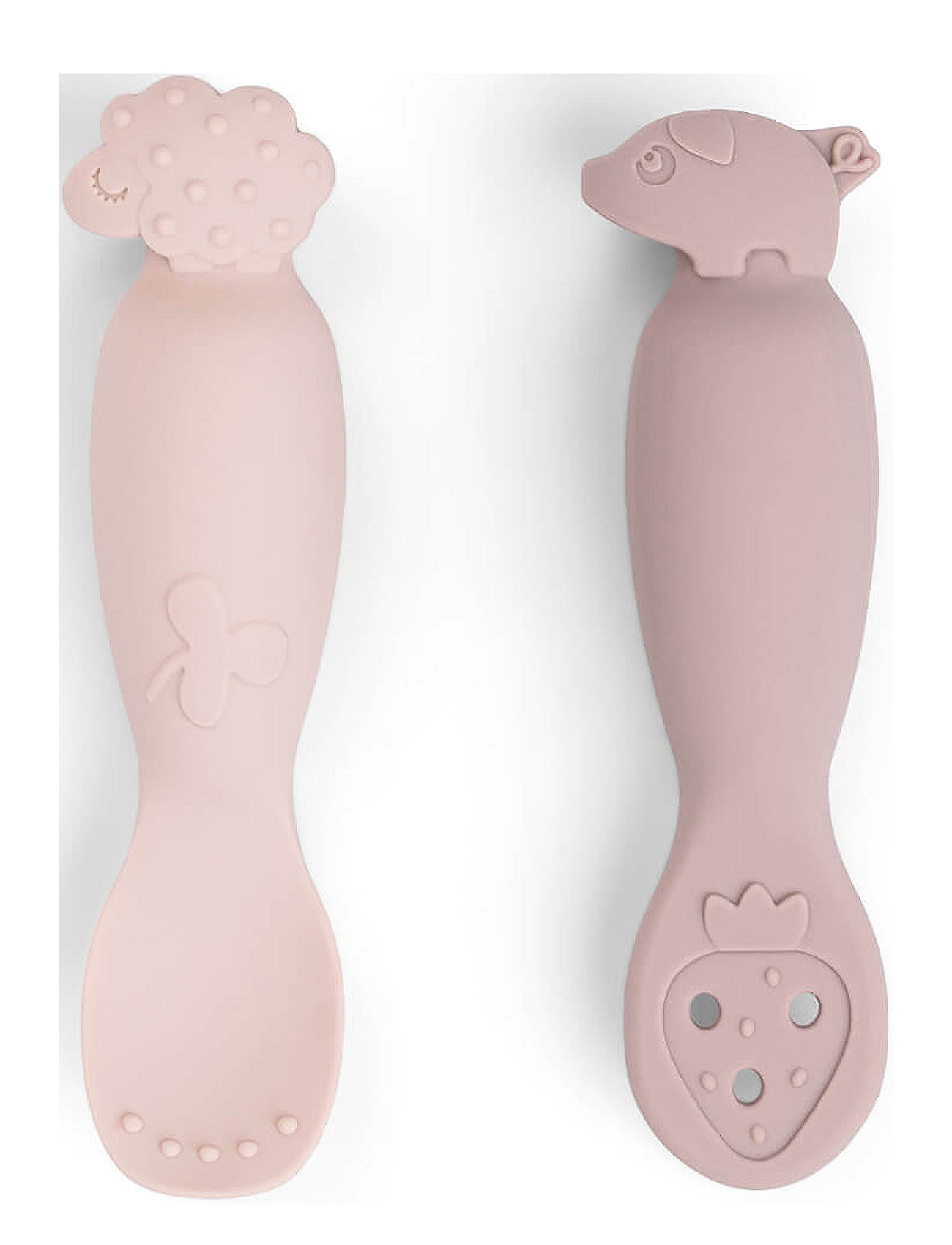 Done by Deer Learning Spoon Set Tiny Farm Powder, 10.2X 2.7X 2.5 cm, Pink, Baby Feeding > Baby Dinner Sæt, Børn