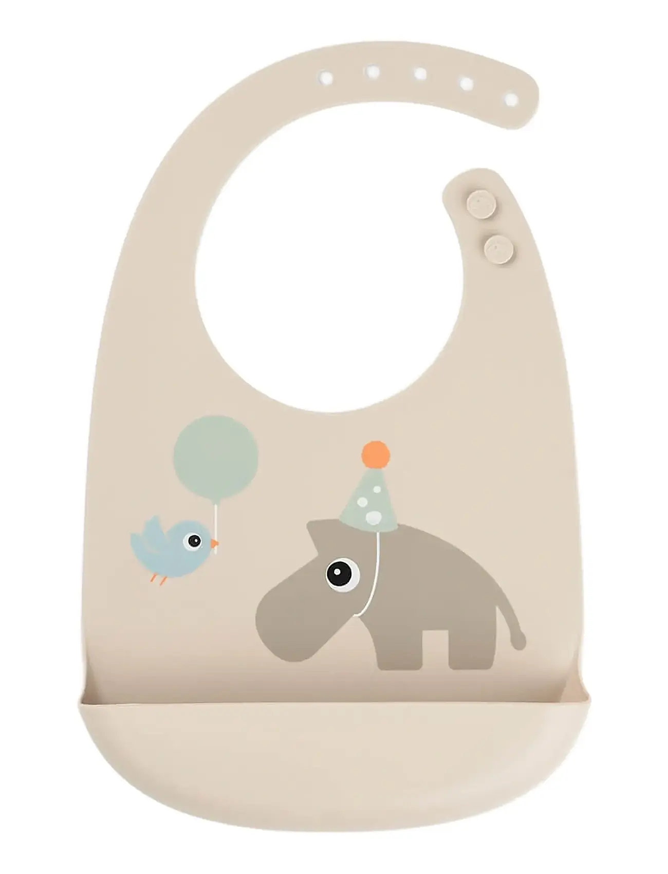 Done by Deer Silicone Bib Celebration Sand, 27X 19X 4 cm, Beige, Hagesmække > Hagesmække Uden Ærmer, Børn