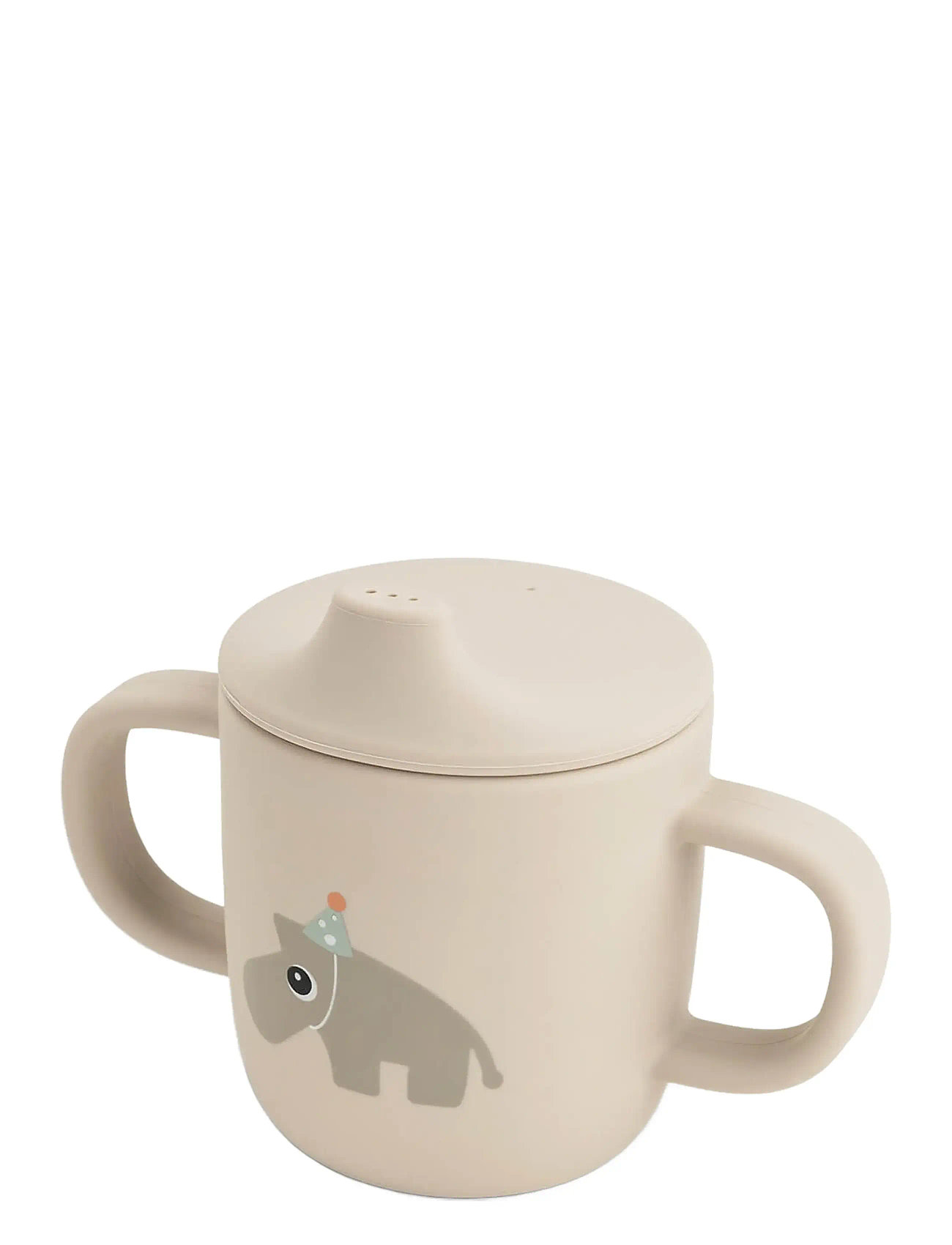 Done by Deer Silicone Spout Cup 2-Handle Celebration Sand, Ø 6.5X H 9 cm, Beige, Fodring Af Baby > Suttekopper, Børn