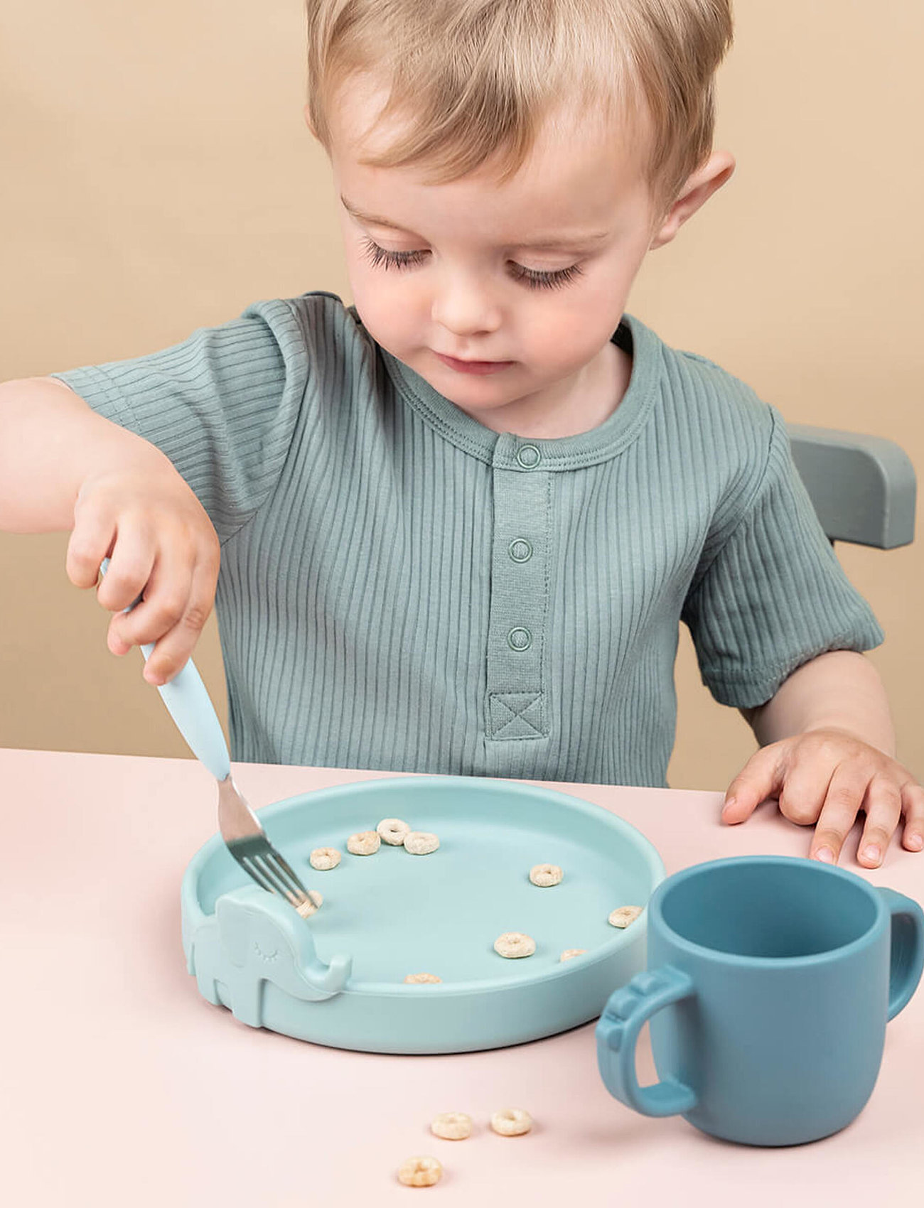 Done by Deer Peekaboo Dinner Set Deer Friends, One Size, Blue, Måltid > Middagssæt, Børn