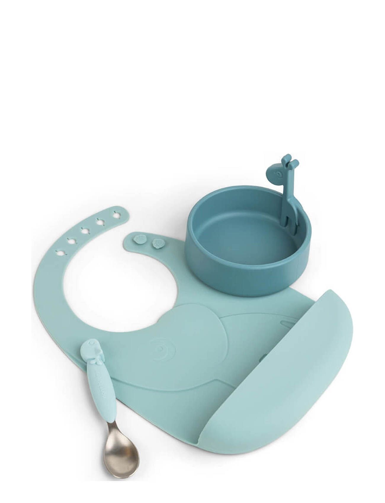 DONE BY DEER Peekaboo Første Spisesæt Deer Friends Blau - BOWL:Ø11.5CM.SPOON:14.5CM - Kinder