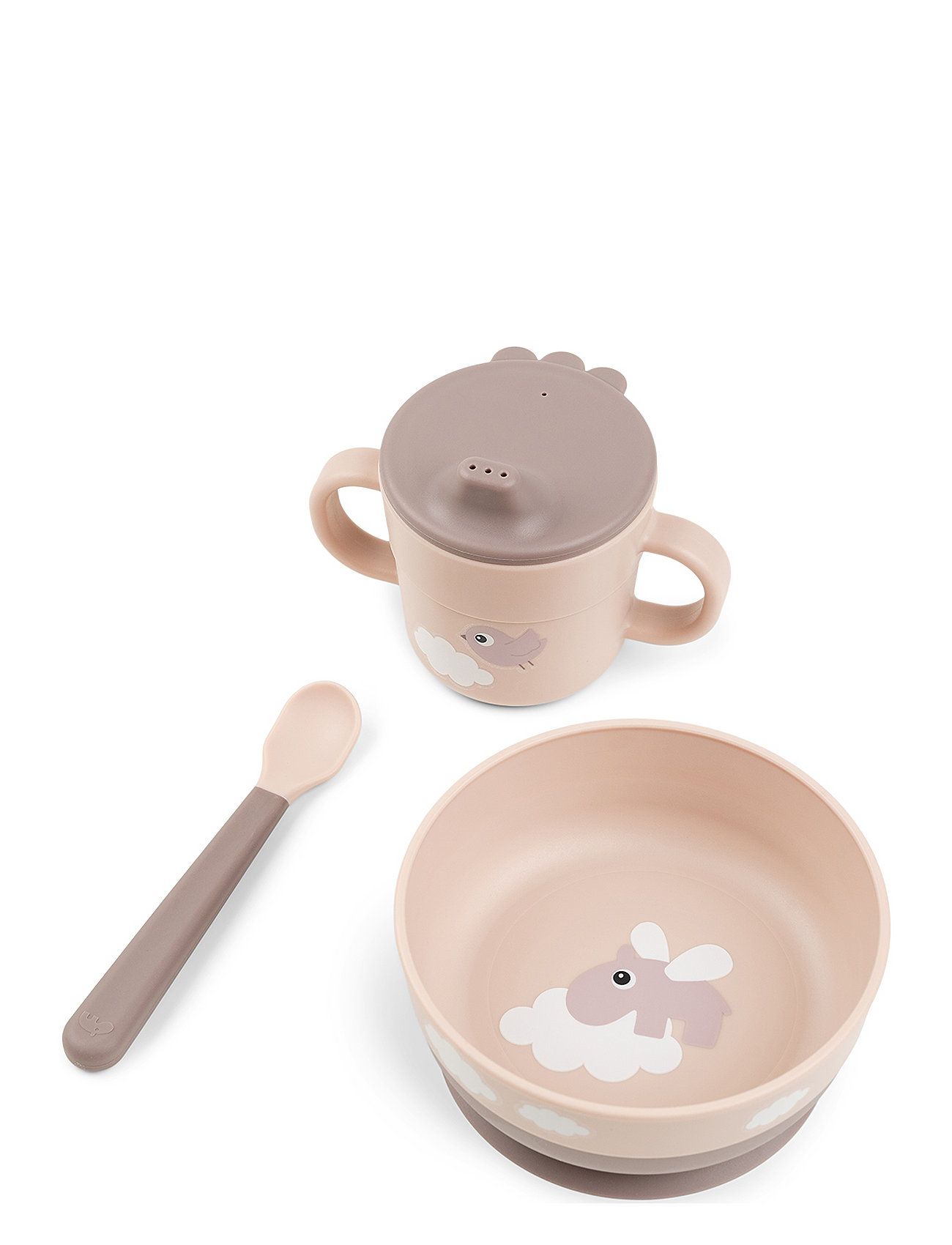 Foodie Første Spisesæt Happy Clouds Pudder Pink D By Deer