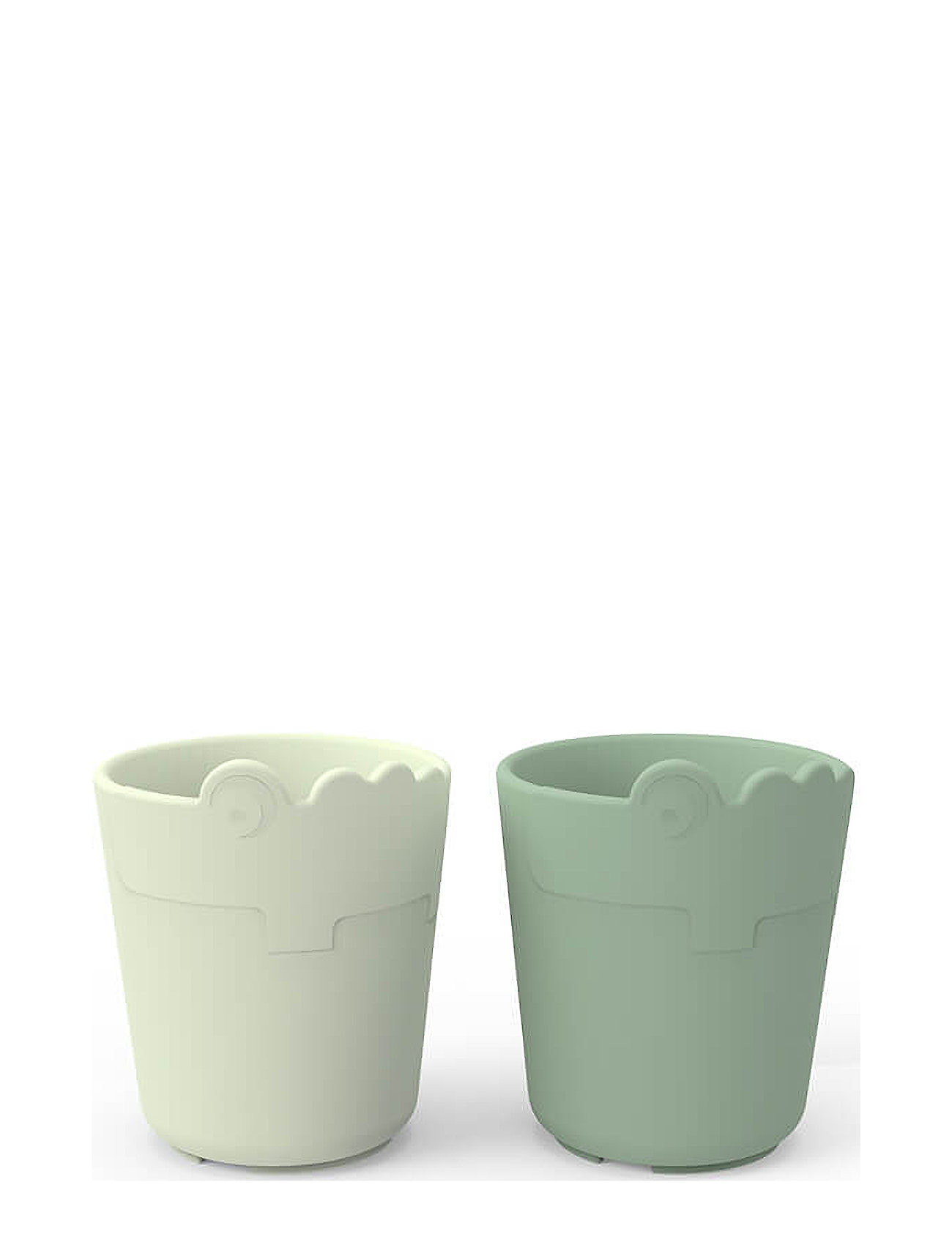 Done by Deer Kiddish Mini Mug 2-Pack Croco Green, Ø6.5X H 7.8 cm, Green, Kopper & Krus > Kopper, Børn