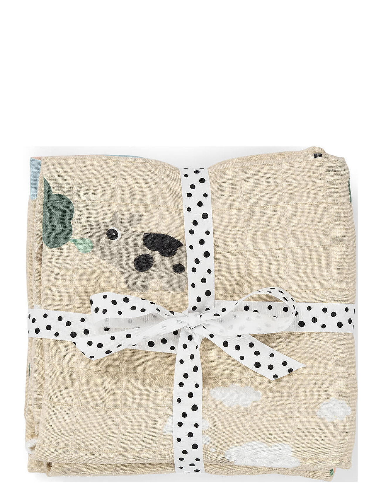 Done by Deer Burp Cloth 2-Pack Tiny Farm Sand, 65X 65 cm, Beige, Babysøvn > Babytæpper, Børn