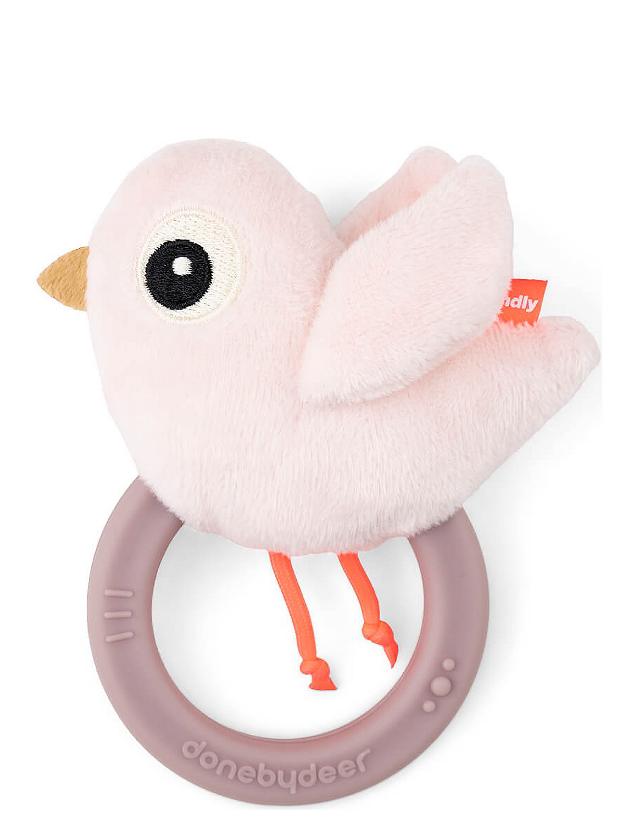 Sensory Rattle W/Teether Birdee Powder Toys Baby Toys Teething Toys Pink D By Deer