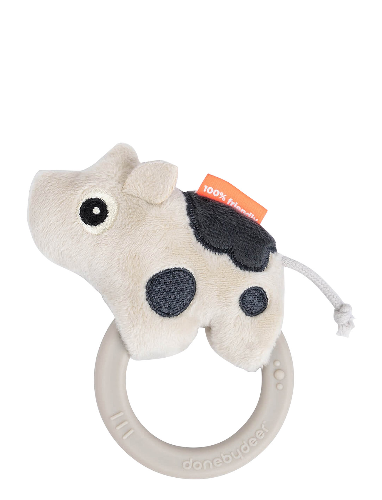 Sensory Rattle W/Teether Dotti Sand Toys Baby Toys Teething Toys Beige D By Deer