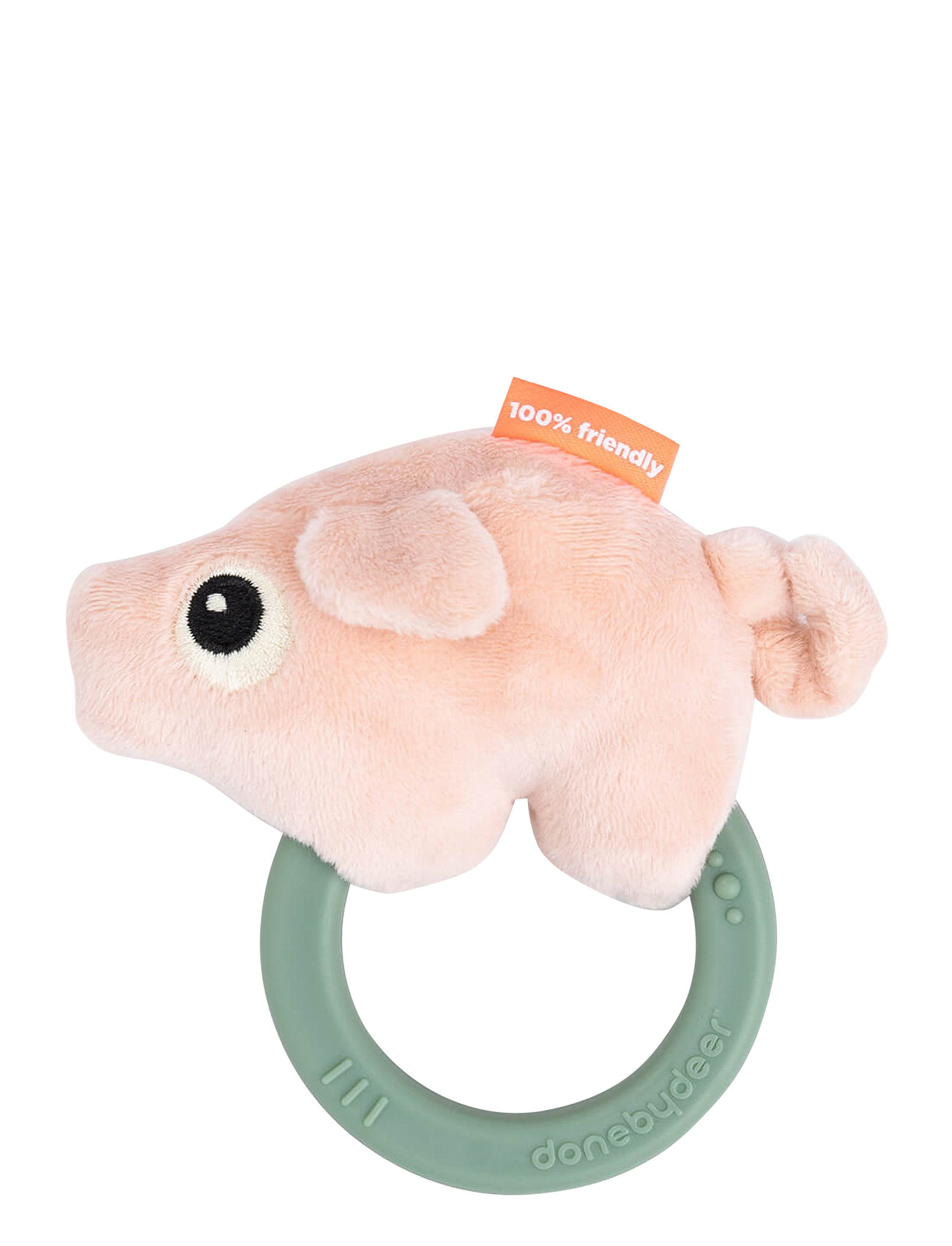 Sensory Rattle W/Teether Pigee Colour Mix Toys Baby Toys Teething Toys Pink D By Deer