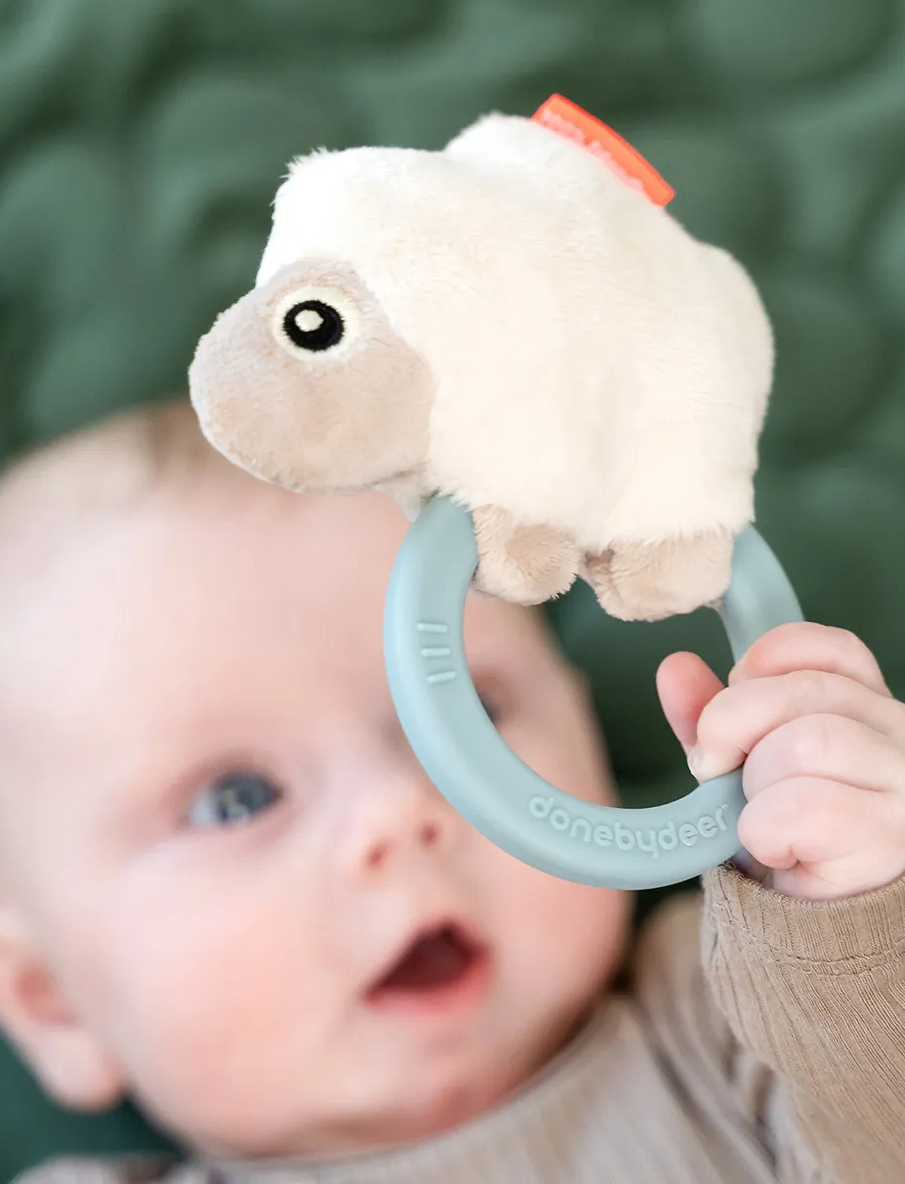 Done by Deer Sensory Rattle W/Teether Sheepy Blue, One Size, Blue, Baby Legetøj > Teething Legetøj, Børn