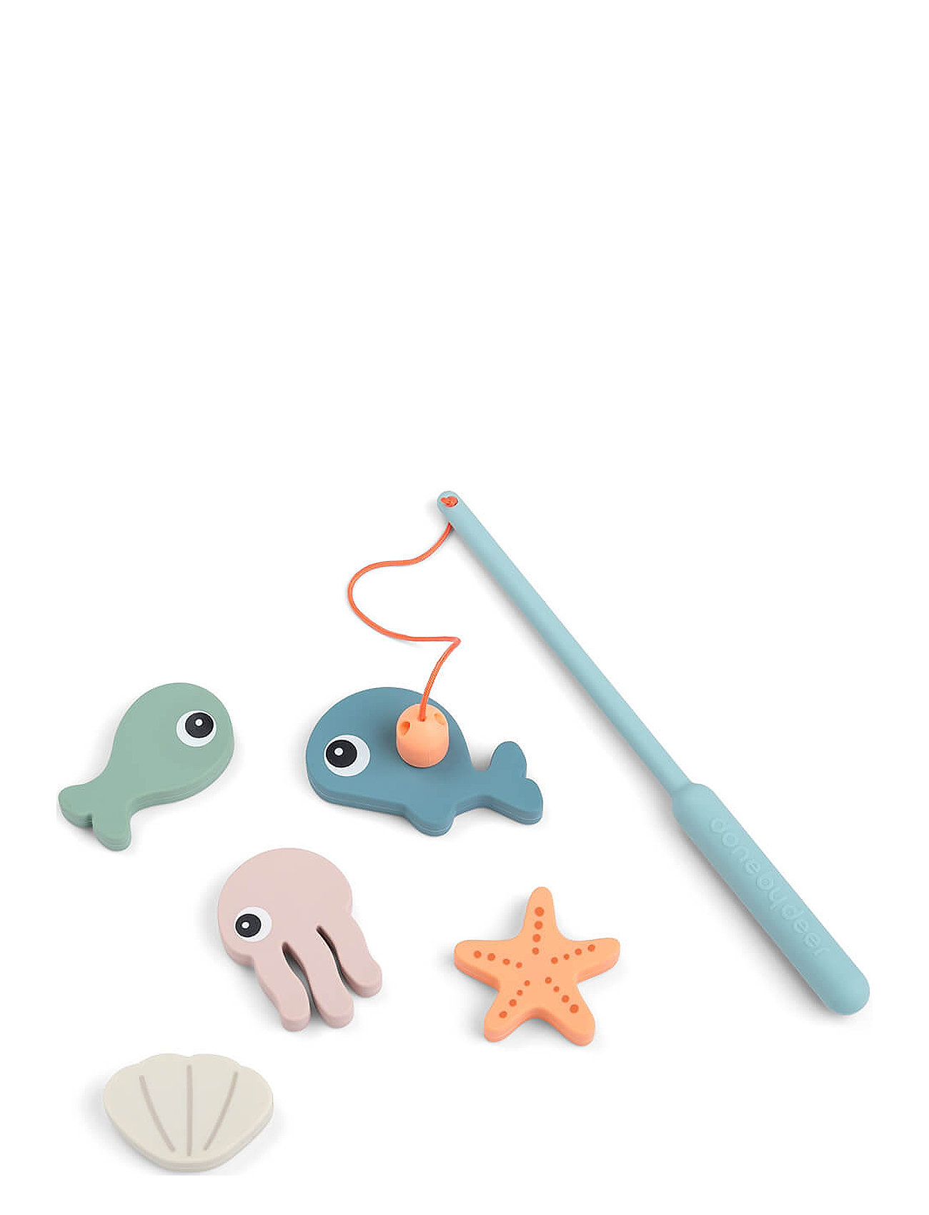 Done by Deer Bath Fishing Toy Sea Friends Colour Mix, FISHING ROD:21 cm, Multi/patterned, Badeværelse > Badetid, Børn