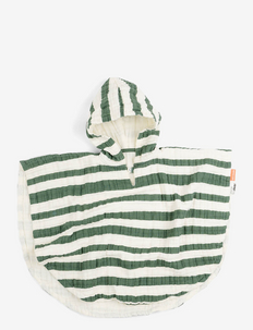 Bath poncho GOTS Stripes - badeponchoer - green