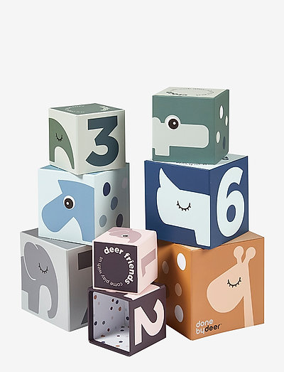Stacking cubes Deer friends - stapelbare blokk - colour mix