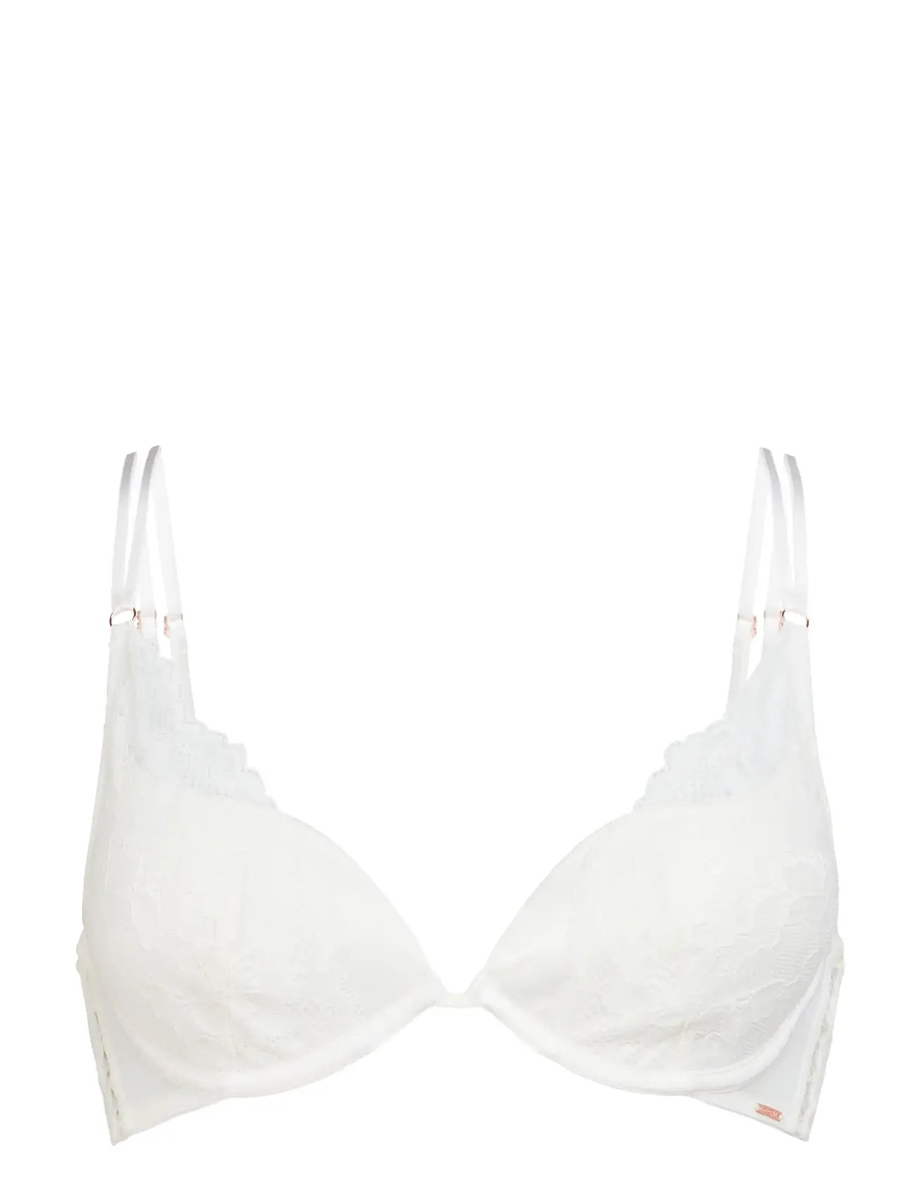 Lyra-Satin Plunge Lingerie Bras & Tops Plunge Bras White Dorina