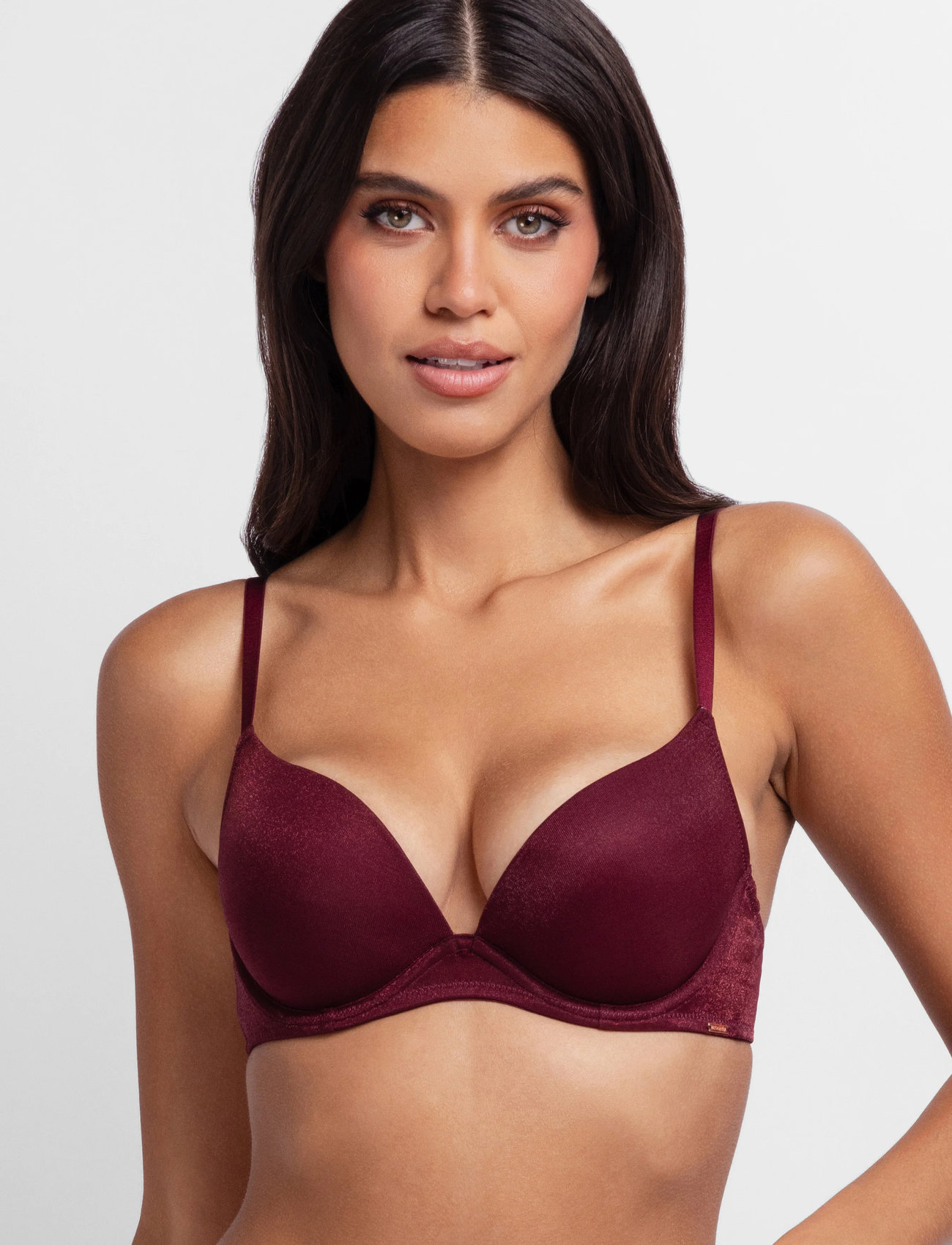 Dorina Origins-Shimmer Mesh Push Up Plunge, A x 85, Red, Bh'Er Og Toppe > Push Up-Bh'Er, Dame