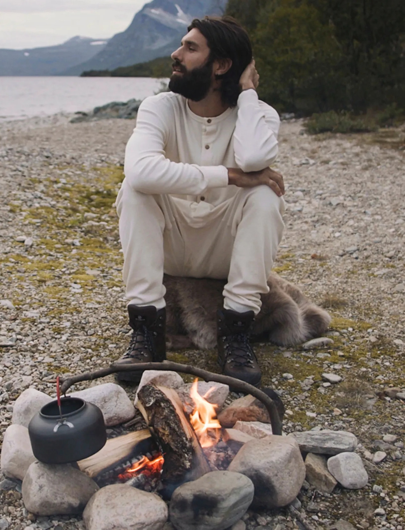 Dovre Heldress Øko Serie, L, Cream, Nat- Og Opholdstøj > Pyjamas, Herre