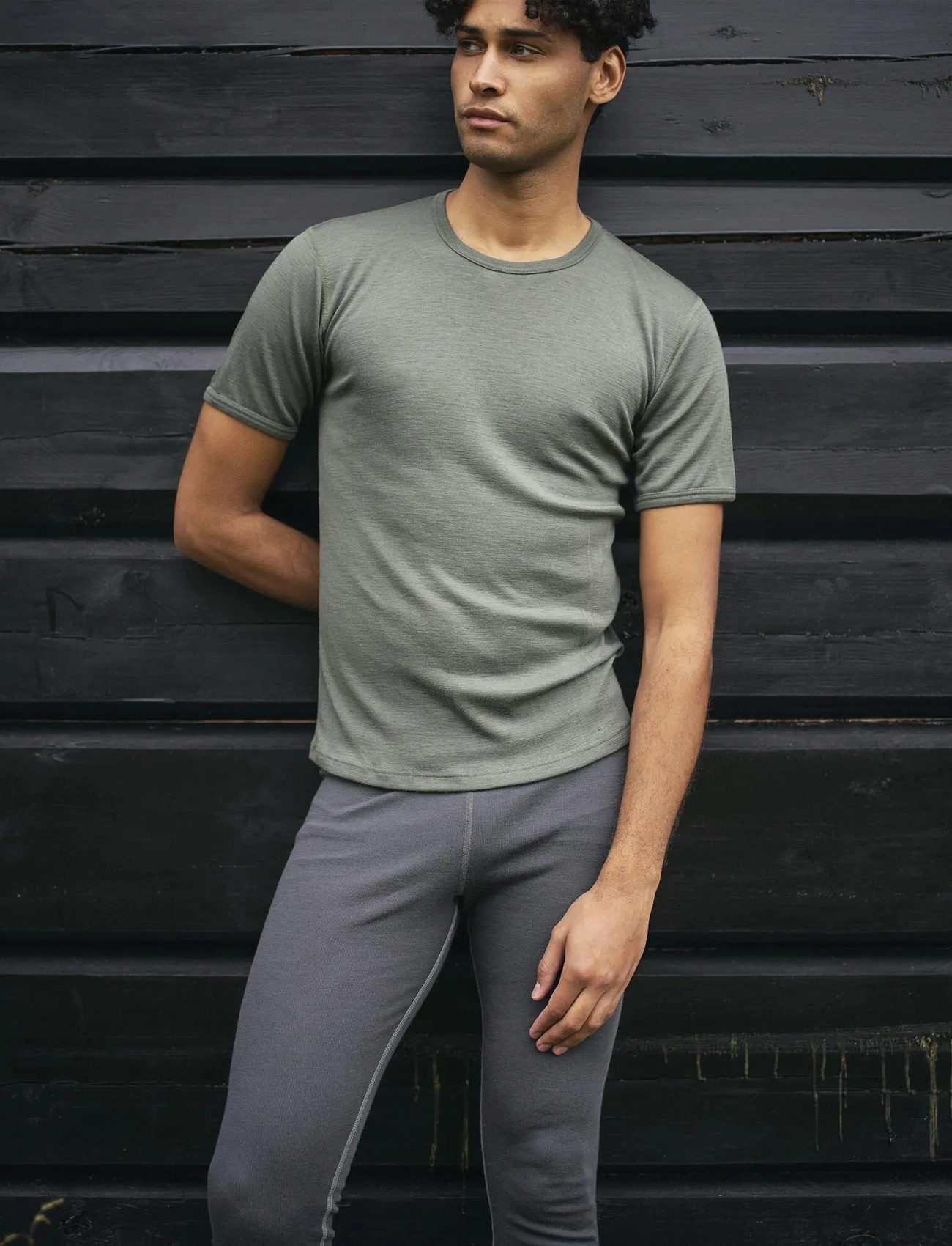 Dovre Dovre Wool T-Shirt, M, Green, T-Shirts > Kortærmede, Herre