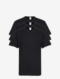 Dovre V-neck t-shirt 3-pack - basis-t-skjorter - svart