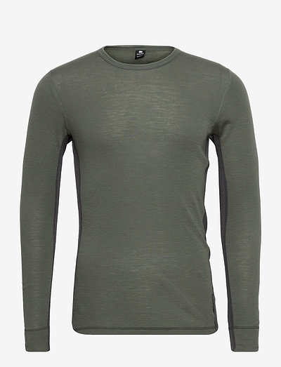 DOVRE wool LS shirt, organic - nattrøjer - grön