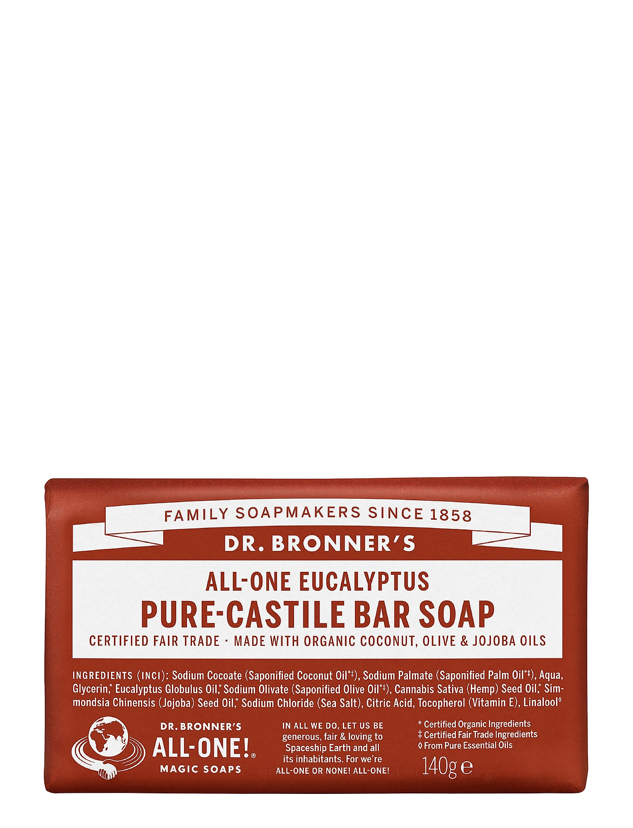 Pure-Castile Bar Soap Eucalyptus Beauty Women Skin Care Body Nude Dr. Bronner’s