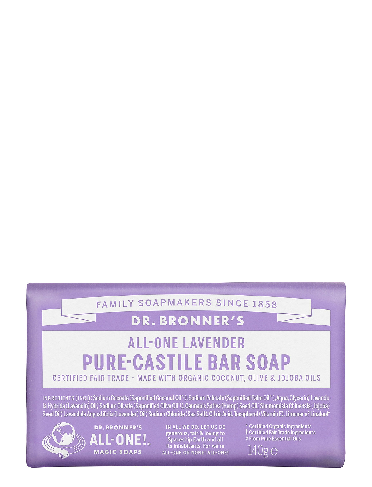 Pure-Castile Bar Soap Lavender Beauty Women Home Hand Soap Soap Bars Nude Dr. Bronner’s