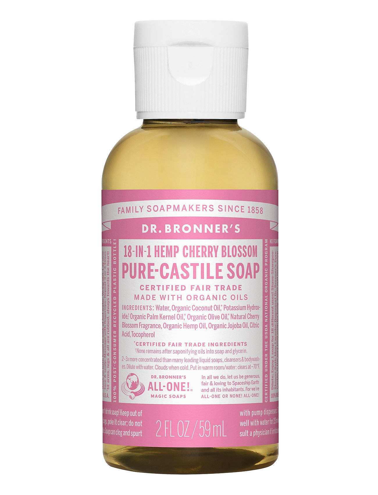 18-In-1 Castile Liquid Soap Cherry Blossom Beauty Women Home Hand Soap Liquid Hand Soap Nude Dr. Bronner’s