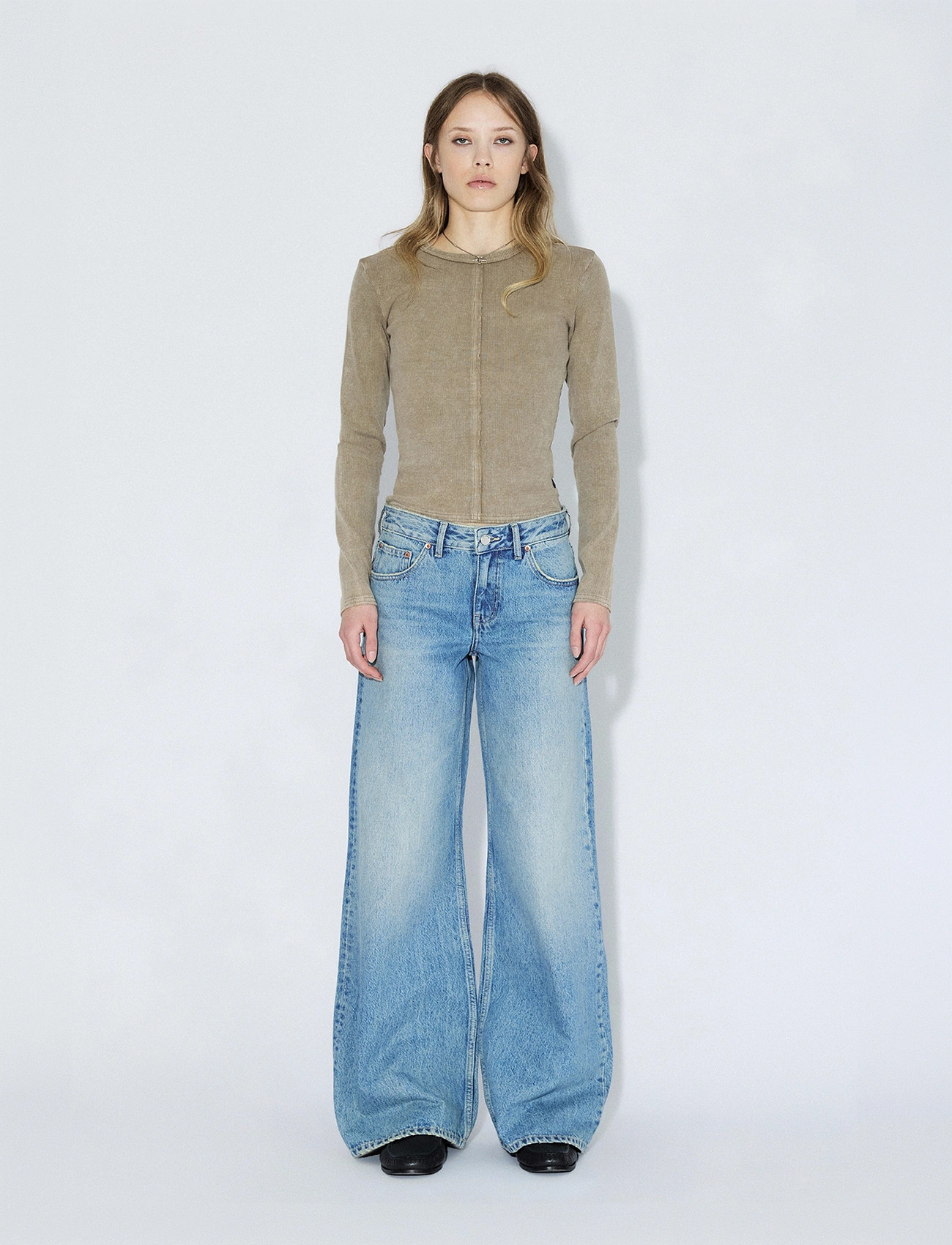 Dr Denim Rhue Low Wide, 26 x 32, Blue, Jeans > Vidde, Dame