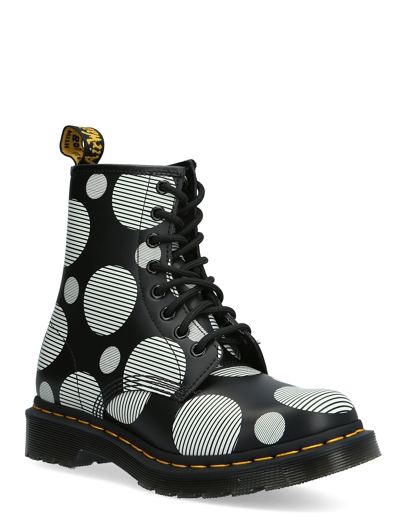 1460 Black+White Polka Dot Smooth Shoes Boots Ankle Boots Ankle Boot - Flat Musta Dr. Martens