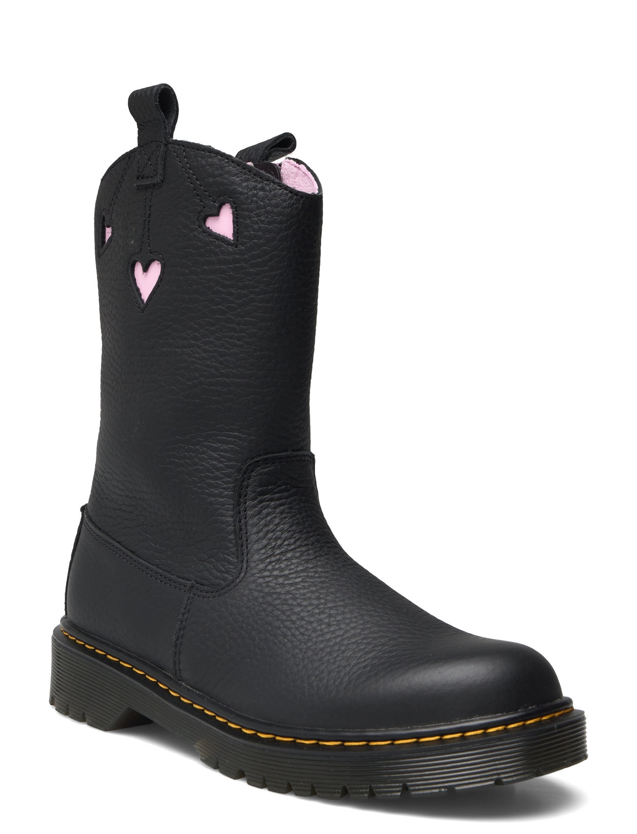 Bex Heart P-O Boot Y Black+Pale Pink Classic Nappa+Patent Lamper Boots Støvler Black Dr. Martens