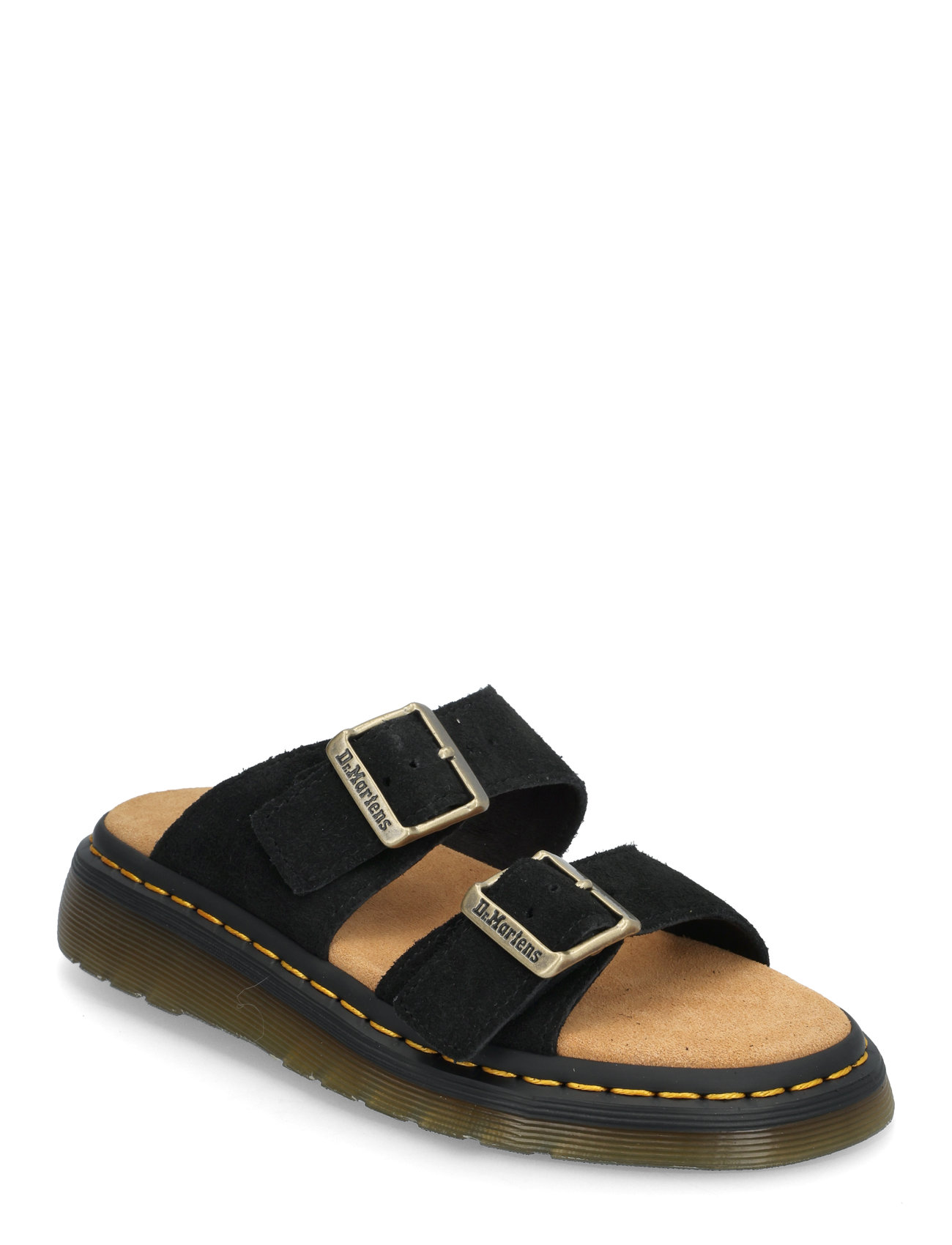 Josef Black Eh Suede Shoes Sandals Flat Sandals Black Dr. Martens