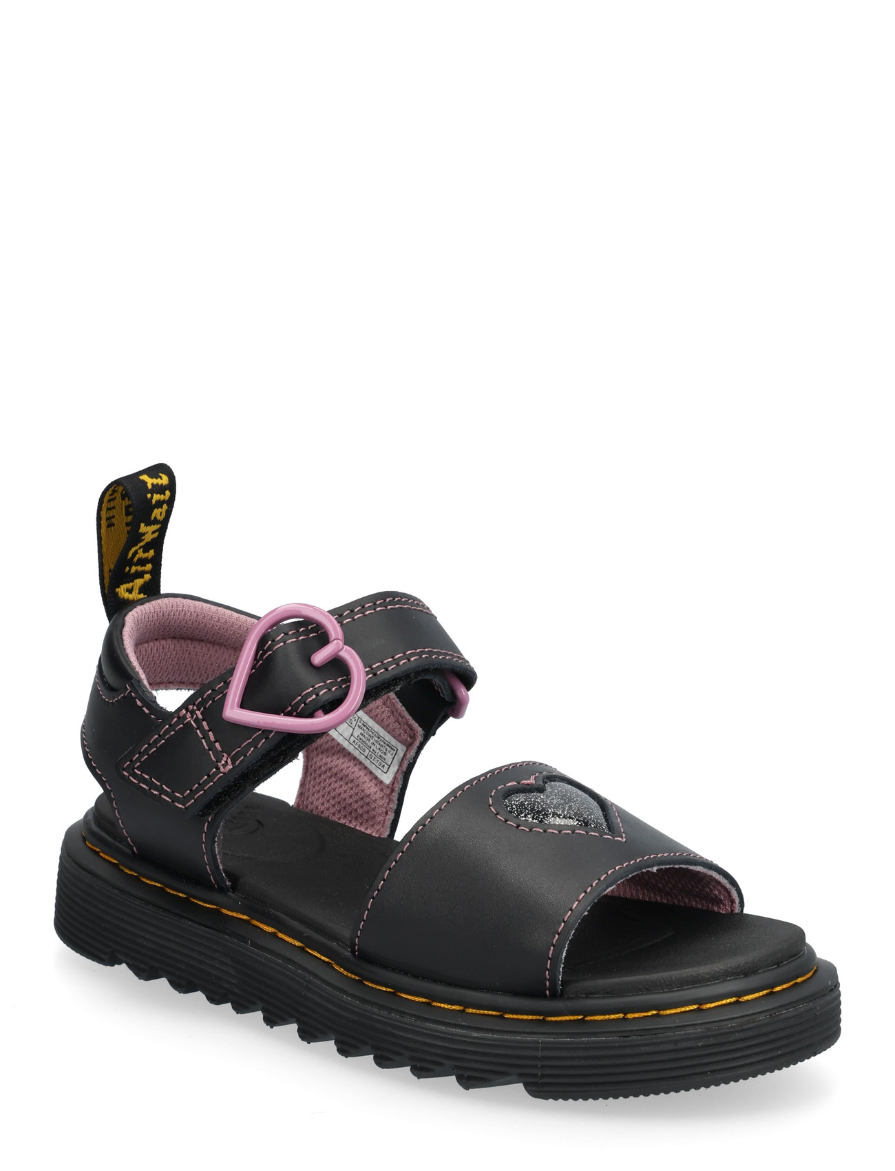 Dr. Martens Marlowe Hearts Ii J Black Lucido+Nebula Glitter, 30, Black, Sommersko > Sandaler, Børn