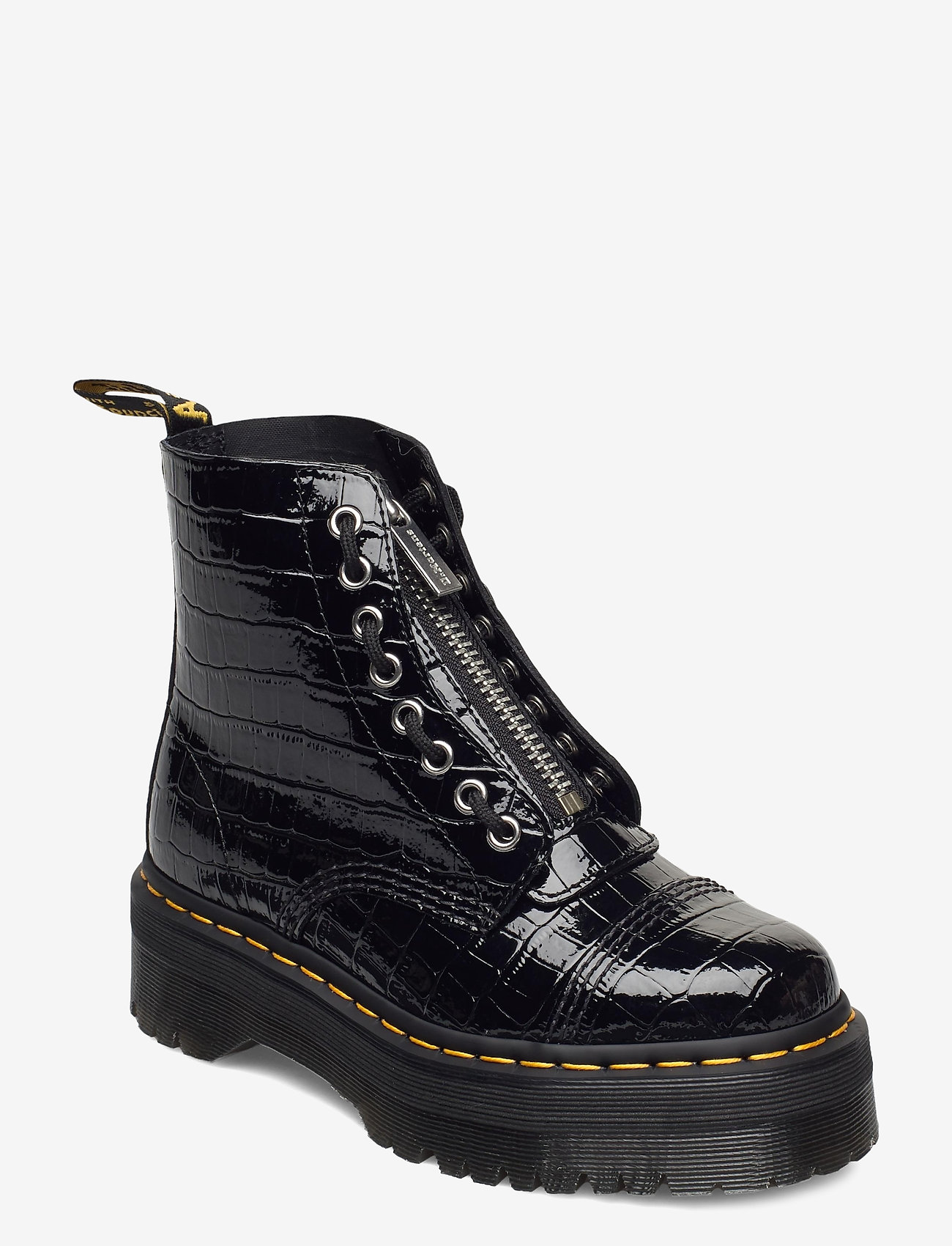 dr martens womens sinclair patent lamper croc zipper bootie