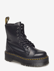 Jadon Black Polished Smooth - laced boots - black