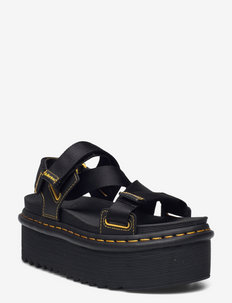 Kimber Black Webbing+Hydro Leather - platform sandals - black