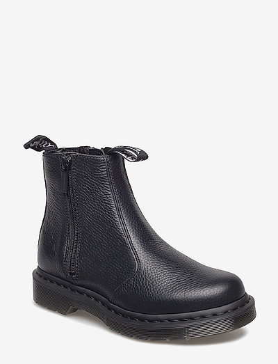 2976 W/Zips Black Milled Nappa - flat ankle boots - black