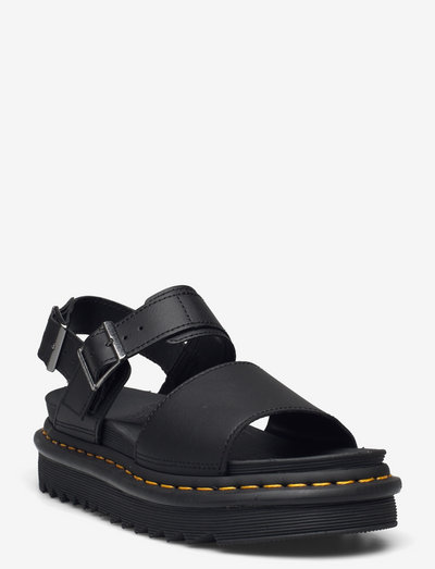 Voss Black Hydro Leather - platform sandals - black
