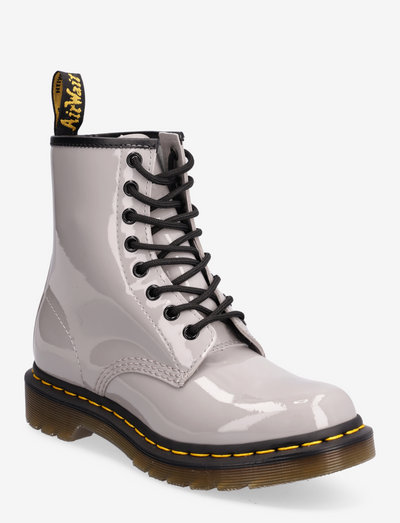 1460 W Zinc Grey Patent Lamper - laced boots - zinc grey
