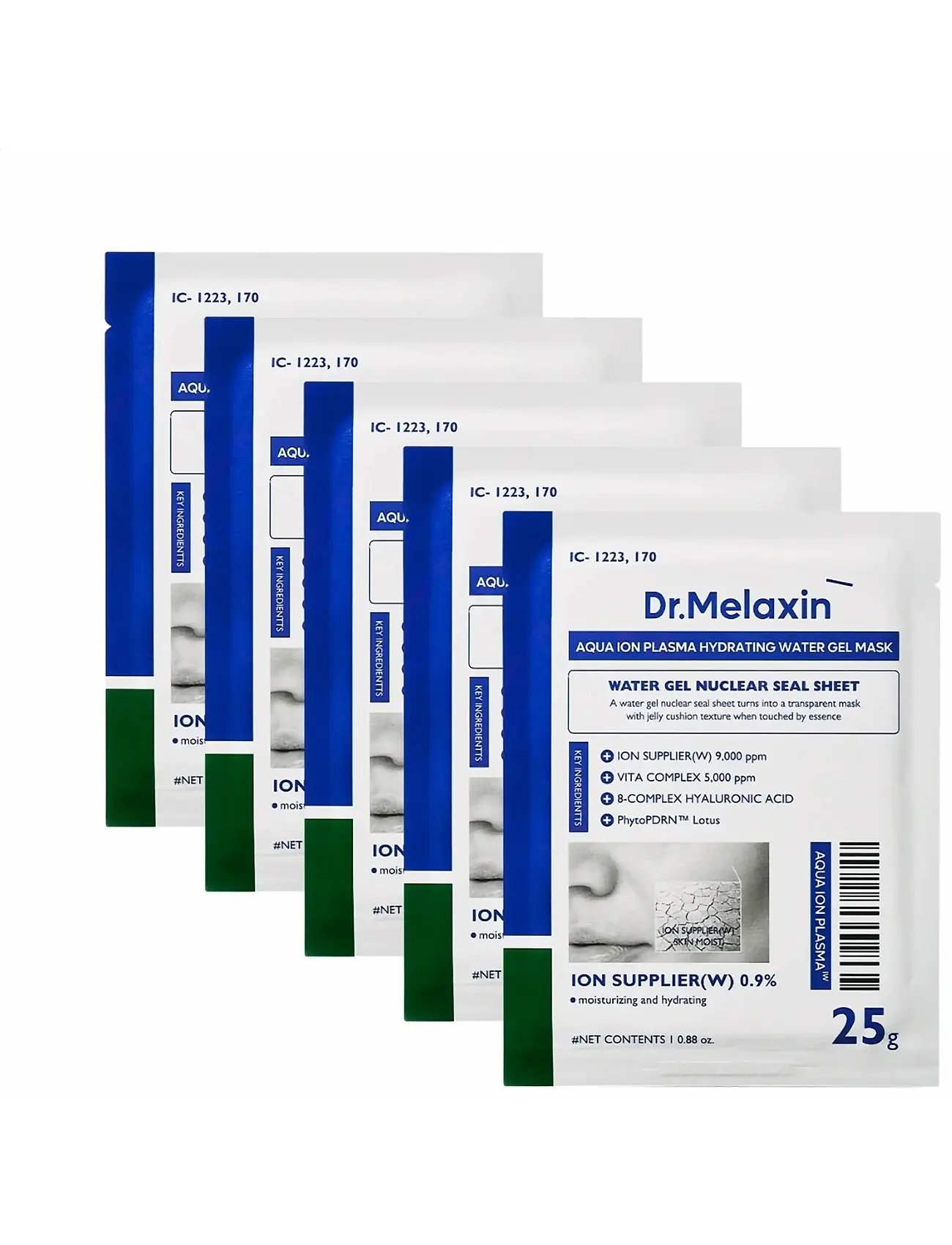 Dr. Melaxin Aqua Ion Plasma Water Gel Mask (5 Pcs.), 5 PCS, Nude, Masker > Sheetmask, Dame