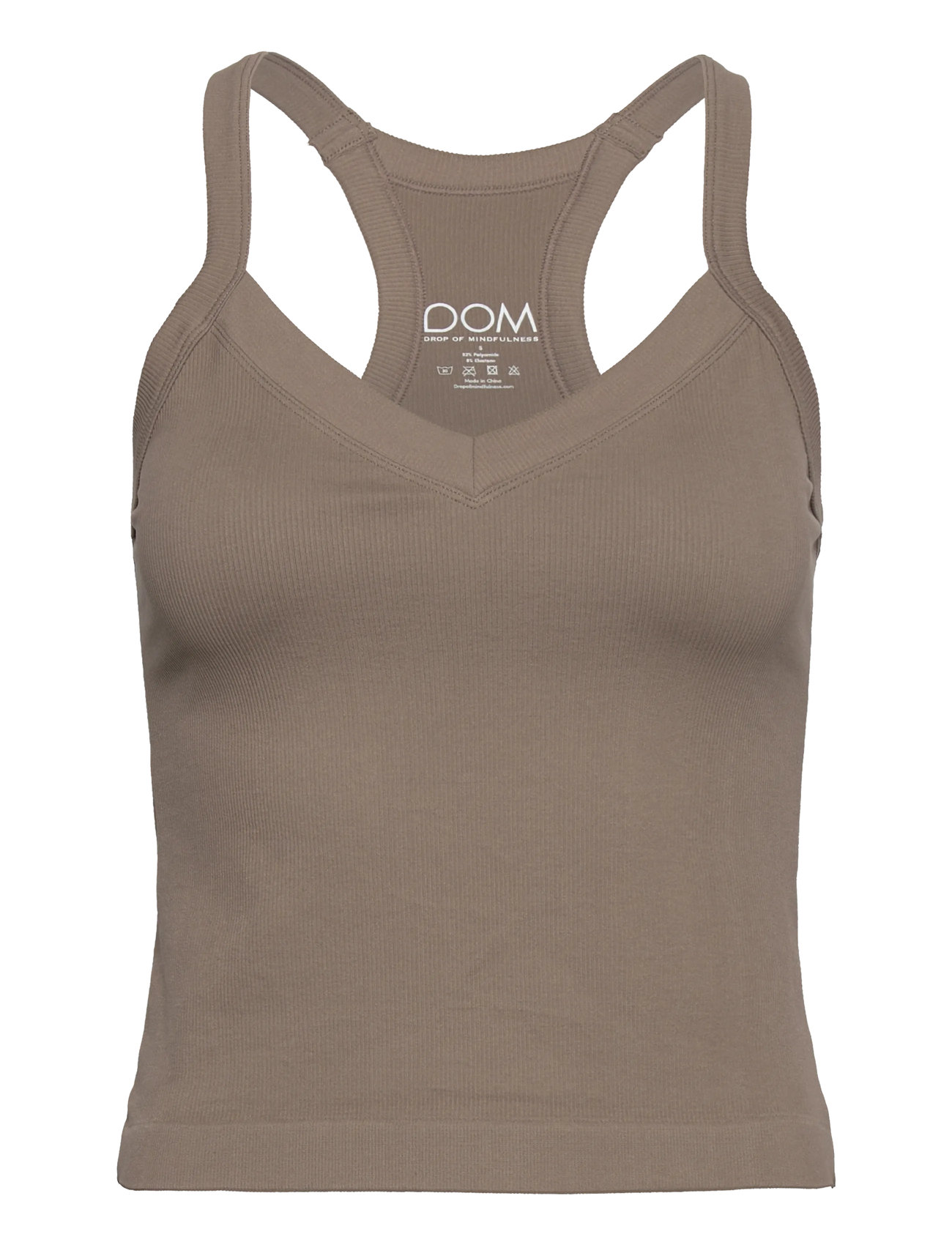 DROP OF MINDFULNESS Ribbed Sport Tank Oberteil Beige - XL - Damen
