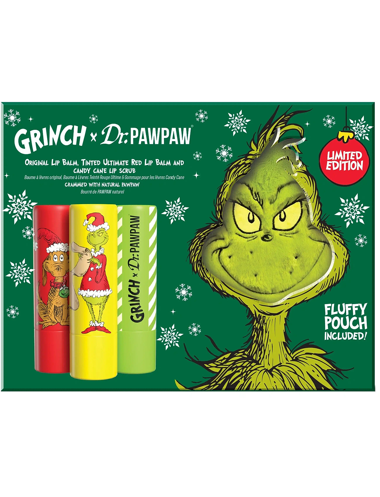 Dr.PawPaw Dr.pawpaw The Grinch Ultimate Red, Sugar Scrub Balm, Original + Gift 2