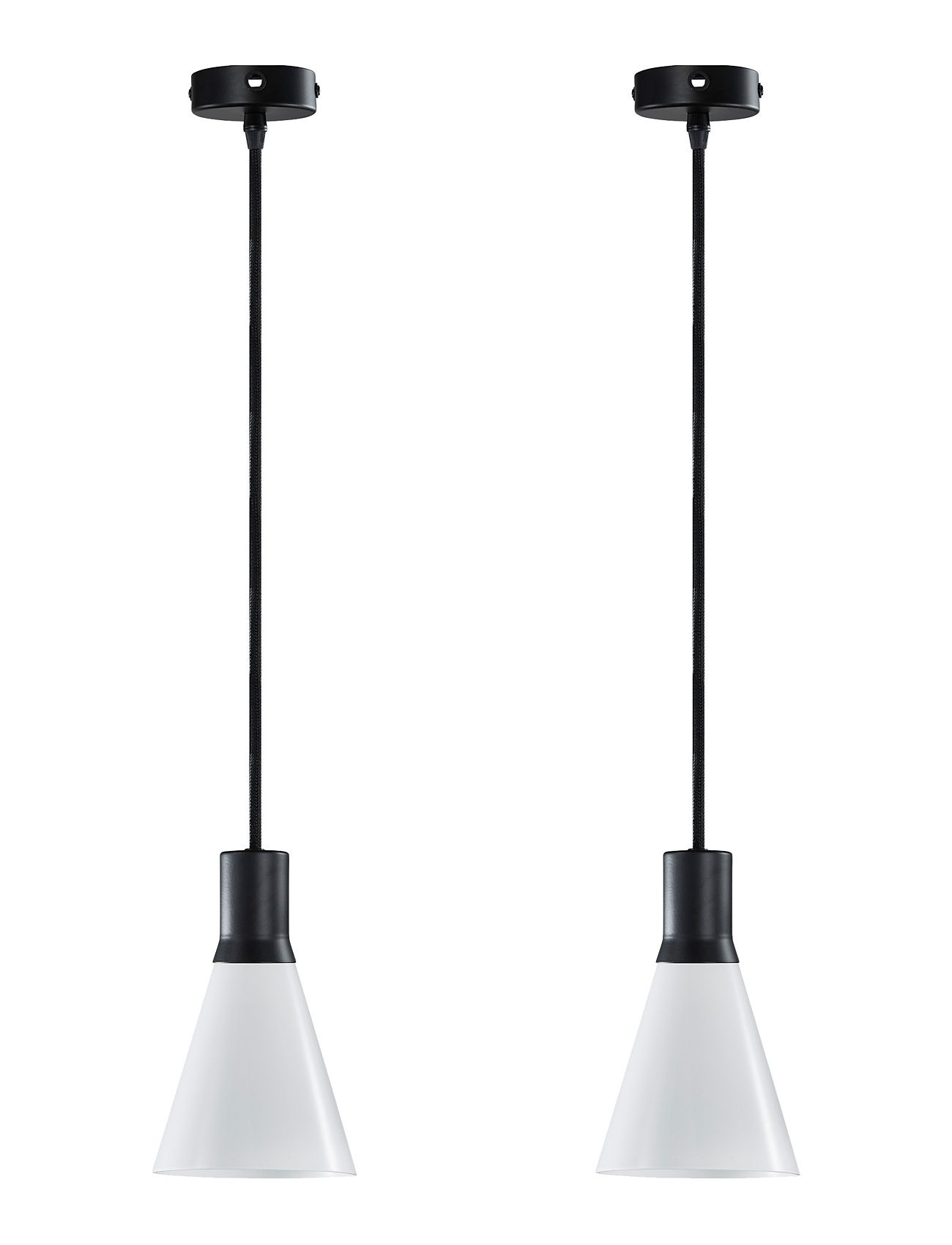 Gent Pendelsæt 2 Stk. Mat Sort/ Opal Home Lighting Lamps Ceiling Lamps Pendant Lamps Black Dyberg Larsen