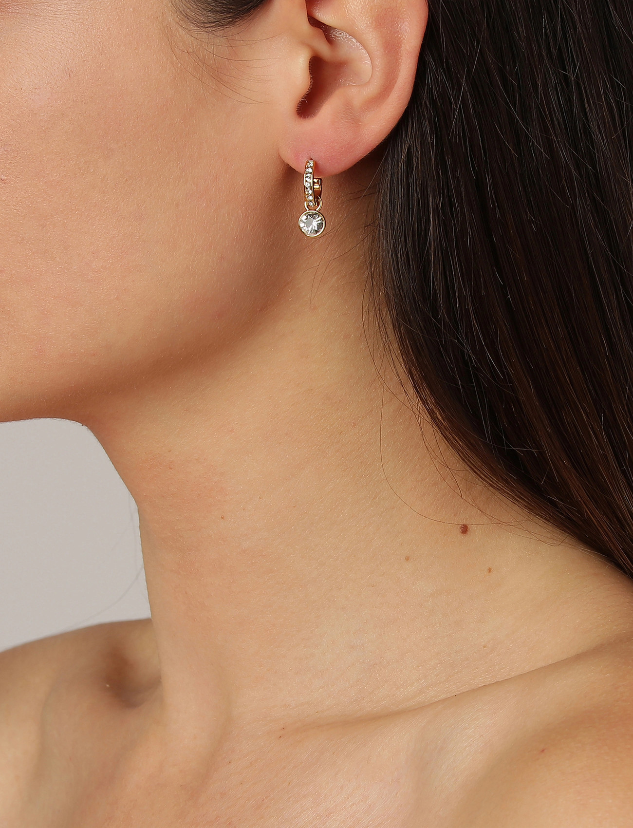 Dyrberg/Kern Dessa Sg Crystal, One Size, Gold, Øreringe > Creoler, Dame