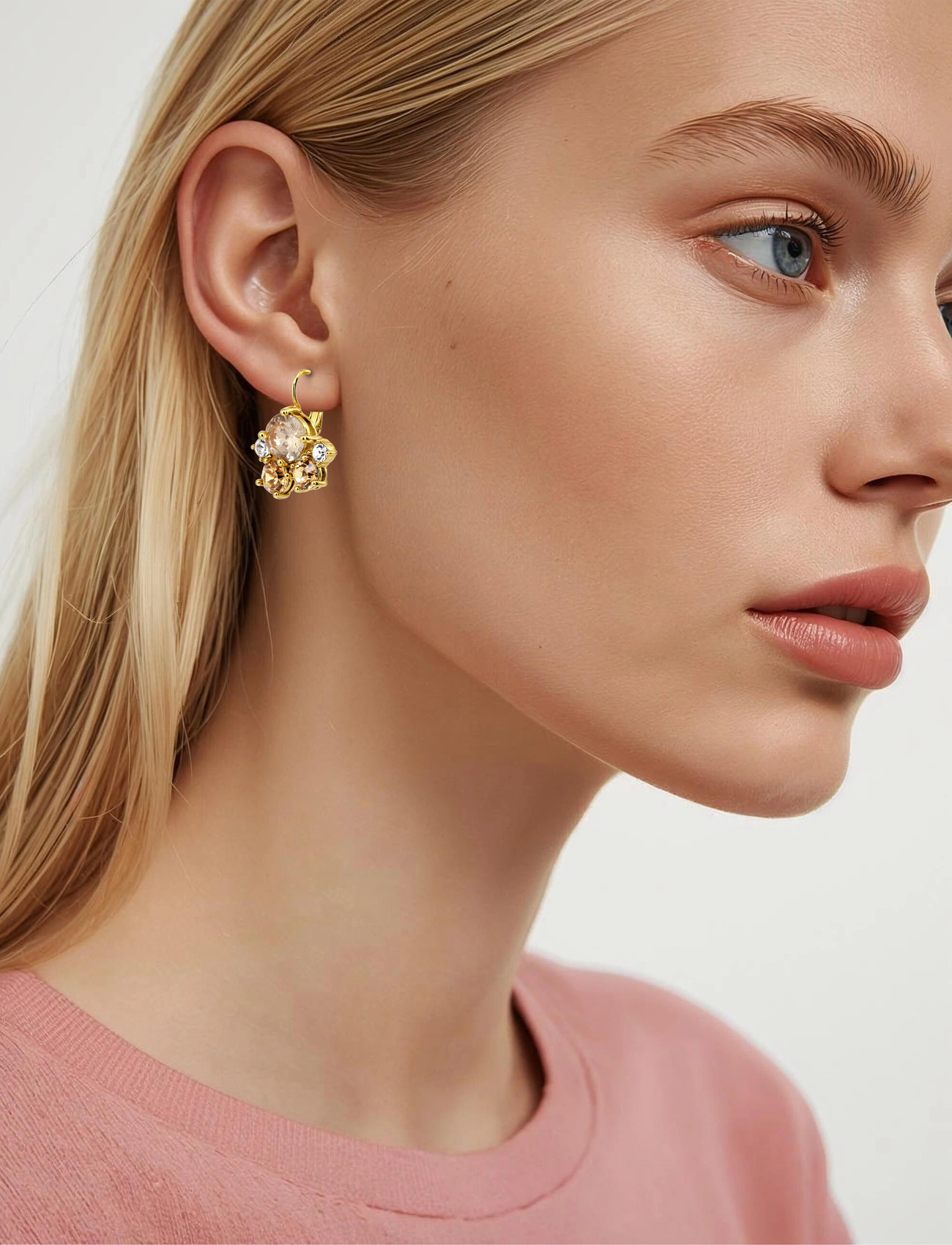 Dyrberg/Kern Disar Sg Golden, One Size, Gold, Earrings > Statement Earrings, Dame