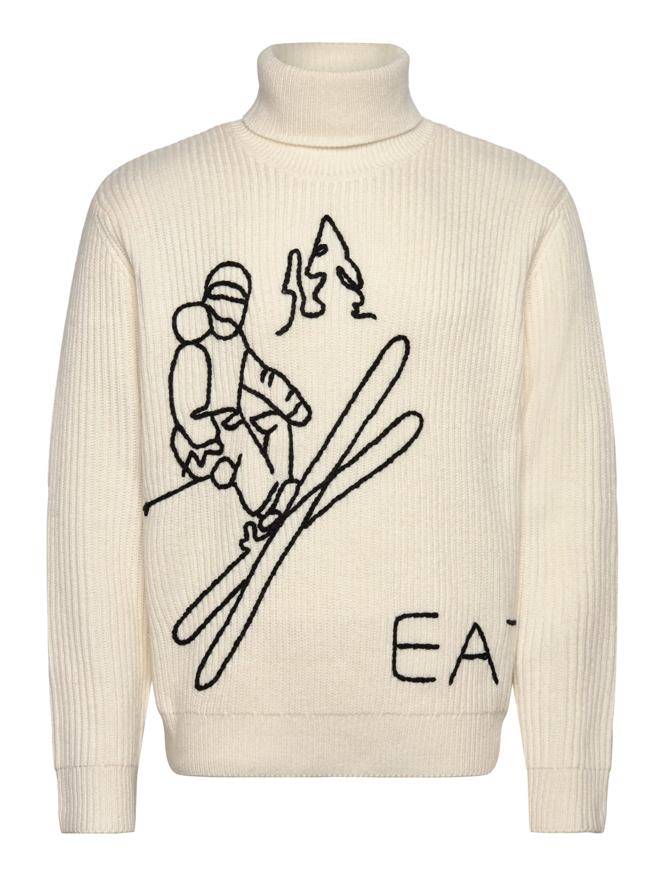 EA7 Pullover, S, Cream, Strik > Rullekraves, Herre