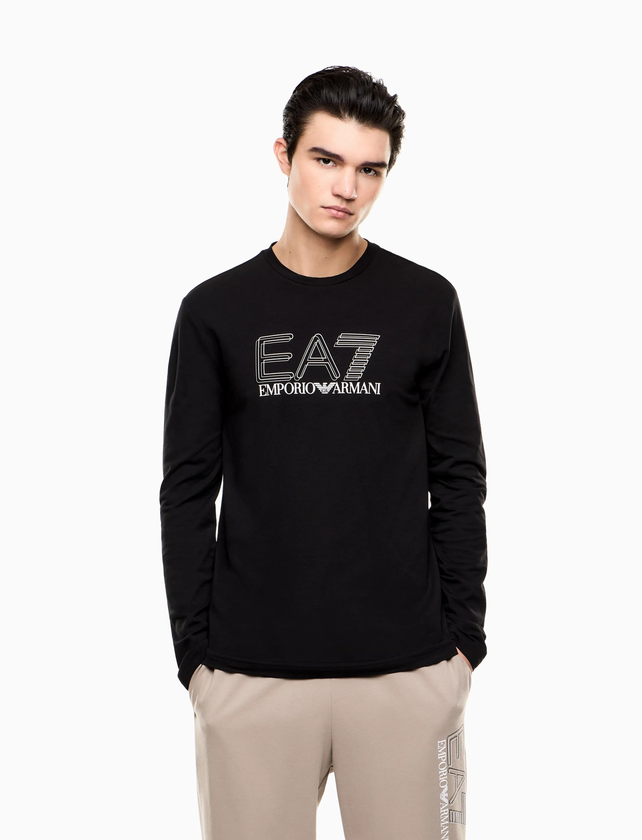 EA7 T-Shirt, XL, Black, T-Shirts > Langærmede, Herre