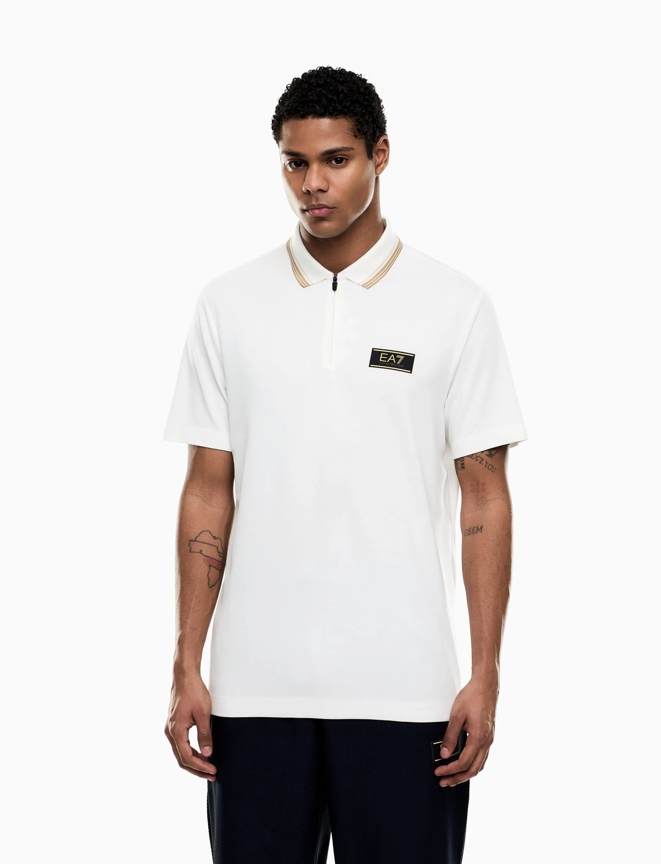 EA7 Polo Shirt, L, Cream, Poloer > Kortærmede, Herre