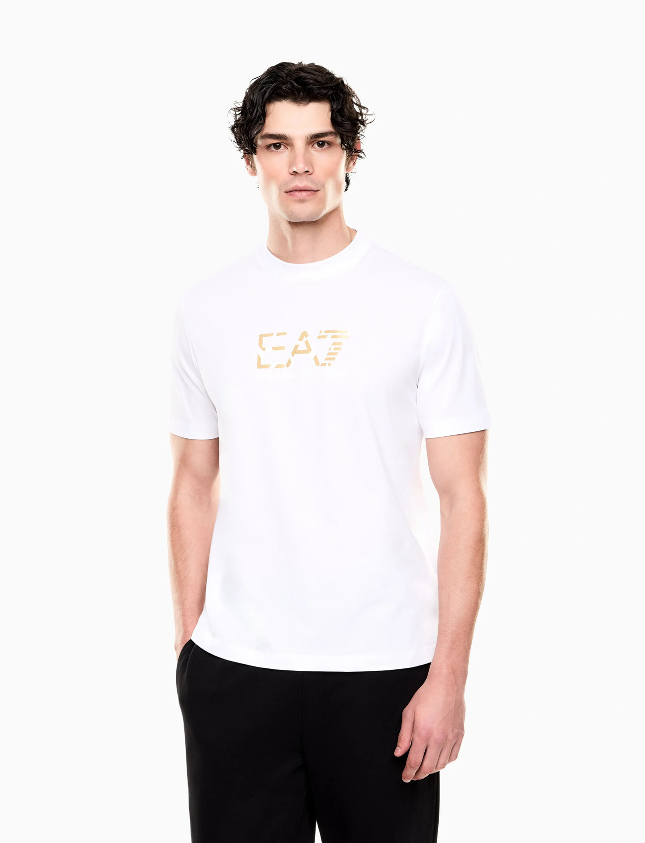 EA7 T-Shirt, M, White, T-Shirts > Kortærmede, Herre